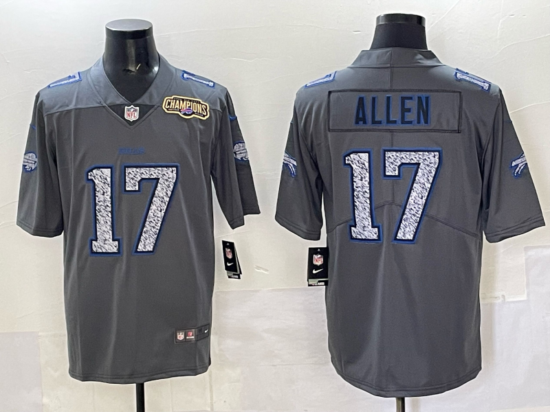 Men Buffalo Bills 17 Allen Grey Nike 2025 Limited NFL Jersey style 003